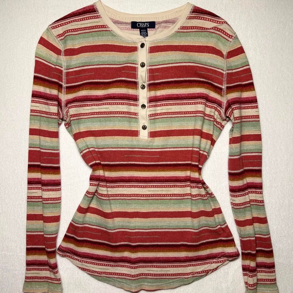 Chaps Women's Red and Green Shirt